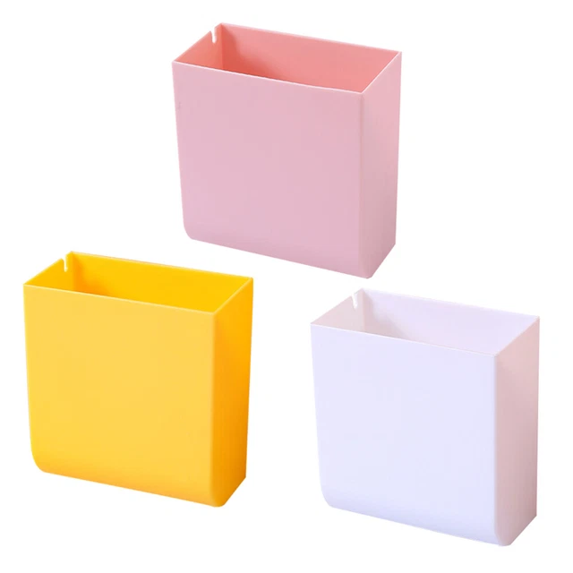 3 piezas caja de almacenamiento para la pared caja de almacenamiento contenedor de plástico móvil