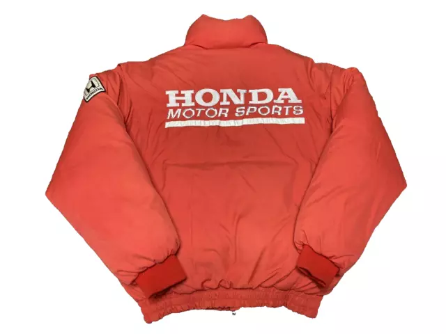 Honda Collection Motor Sports Down Feather Vintage Jacket Size M Red Formula 1