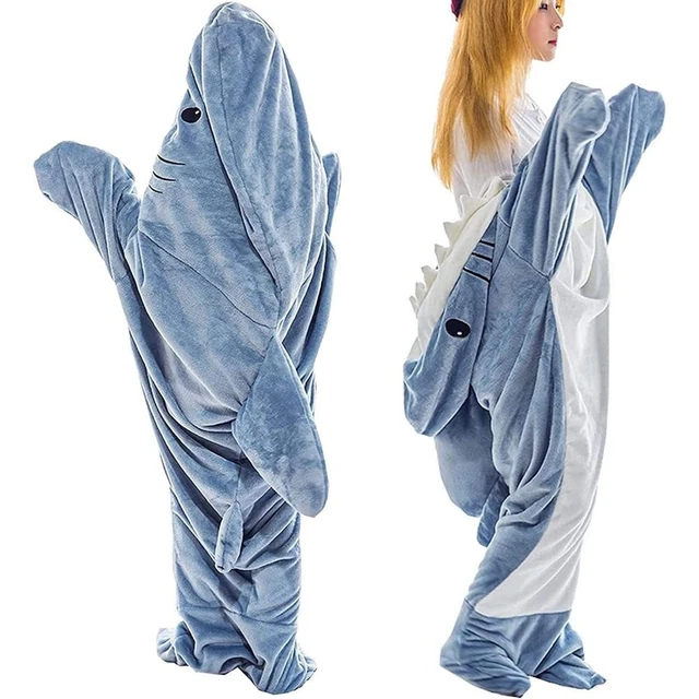Pijama de tela manta portátil tiburón saco de dormir manta chal manta