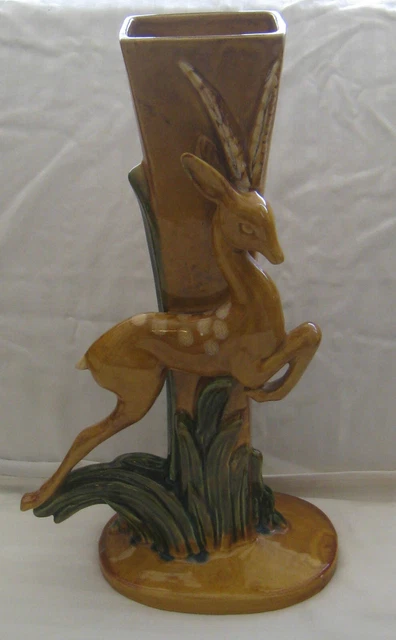 VINTAGE C 1948-60’s “ROYAL HAEGER 706” (ROYAL HICKMAN)15”H LEAPING ANTELOPE VASE