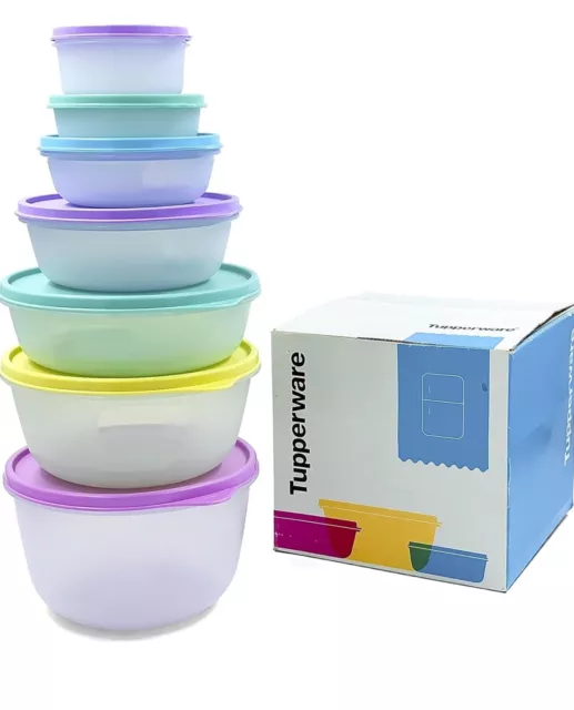 Tupperware Set Ciotole Contenitori Frigo Salvafreschezza Salvaspazio 7 Pz Nuovo