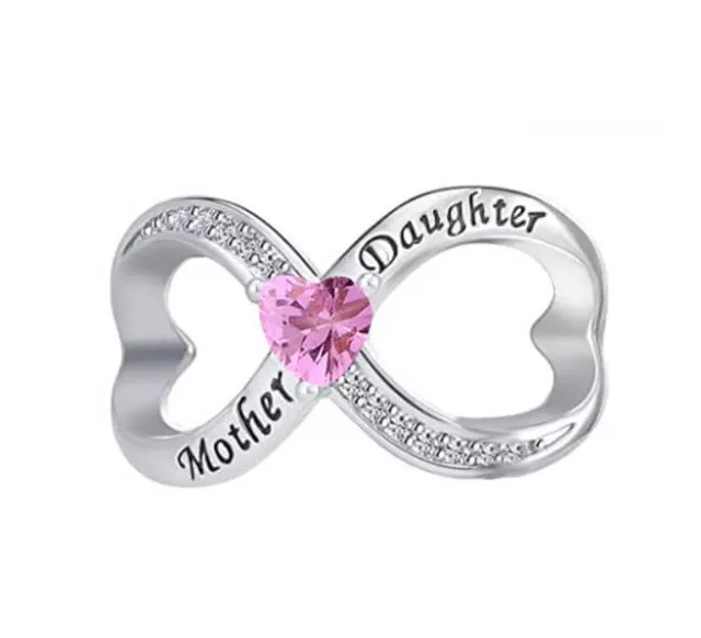 Mother & Daughter Infinity Charm 💜 Genuine 925 Sterling Silver Mum