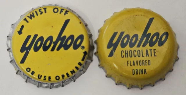 2 Yoo-Hoo Chocolate Plastic Lined Soda Bottle Caps; Both Used