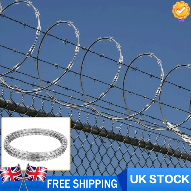 FENCING FENCE RAZOR Type Wire Tape Galvanized Ribbon Barbed Wire Farm ...
