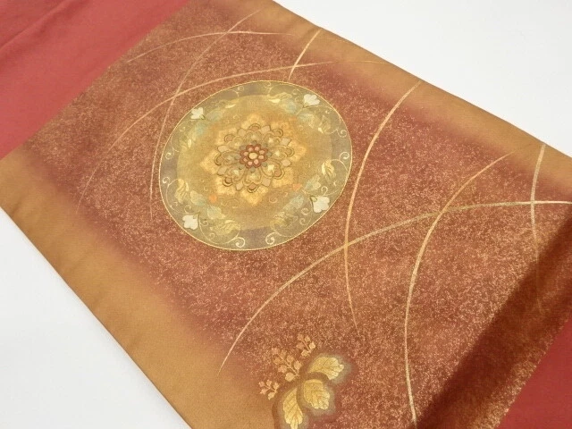 6451652: Japanese Kimono / Vintage Nagoya Obi / Kinsai / Embroidery / Flower & P