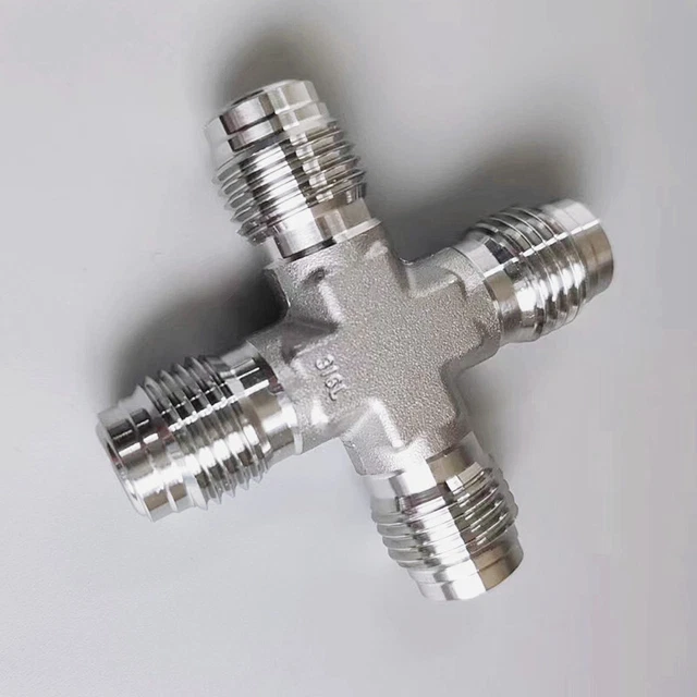 1PC VCR1/4 1/2 male three-way four-way joint external thread VCR stainless steel