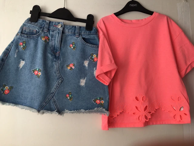 Gonna estiva in denim ragazza Matalan & neon capesante bella top 8 anni 2