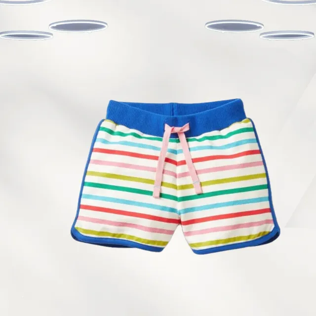 Mini Boden Girl's Retro Printed Shorts in Multi Stripe (Defect)