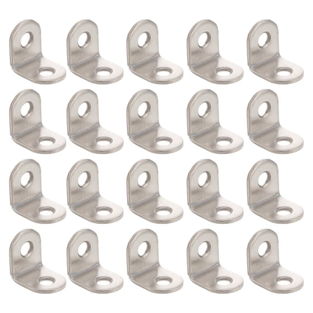 20 Pcs Angle Bracket Silver Shape Small Corner Brace Joint Right Heavy Fastener