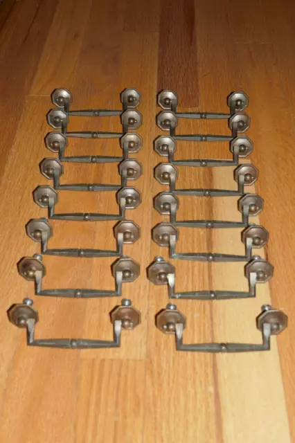 Vintage furniture 16 Brass Cabinet Drawer Pull Handles and Hardware