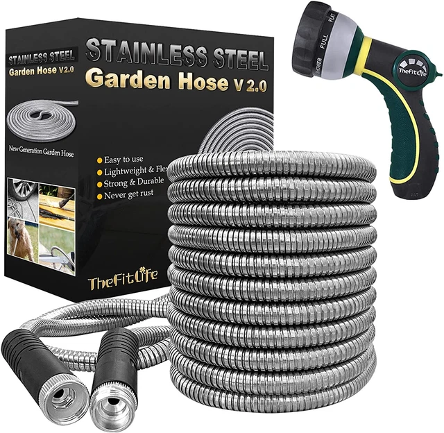FLEXIBLE METAL GARDEN Hose Upgrade Leak and Fray Resistant Design