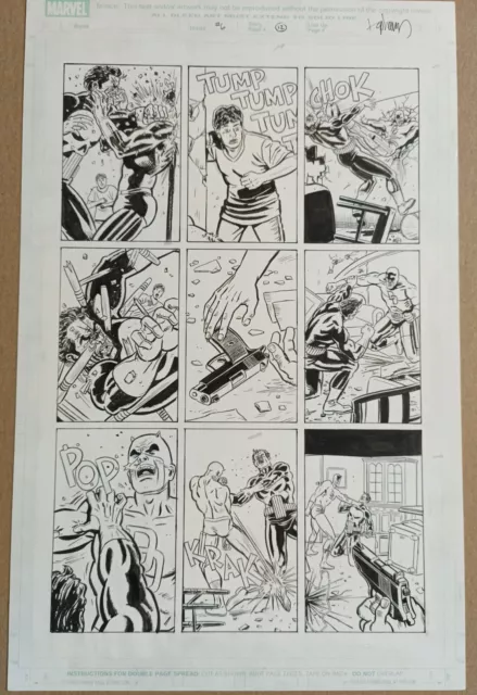 Original Daredevil Vs Punisher Comic Art David Lapham  Marvel Knights Issue 6