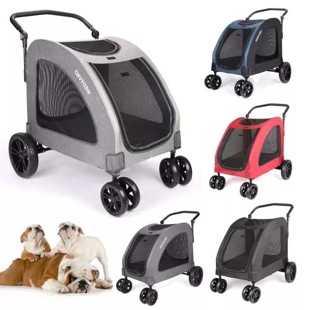 4 Wheel large Dog Stroller Collapsible Dog Stroller for large Pet Waterproof