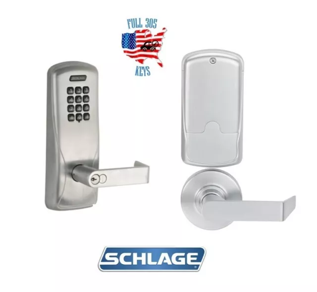 Schlage CO-100-CY-70-KP-RHO-626 JD Electronic Lock - Rhodes Lever - Satin Chrome