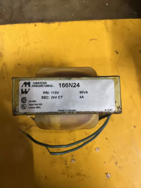 Hammond Manufacturing Transformer Pri: 115VAC Sec: 24VAC 4A 166N24