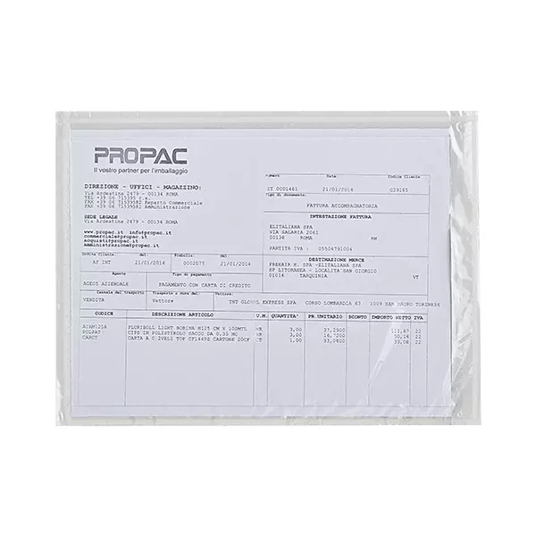 Sachets Pac-List Porte-Documents Neutres 12 X 8,5 CM Int A4 Plié En 6 1000 Pcs