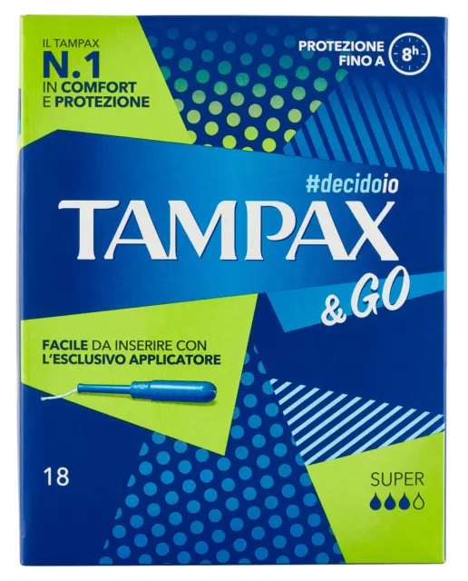 Tampax Tampons Intérieur & Aiguille Super 18 Pièces Fabriqué en Italie