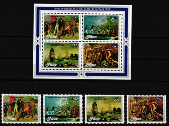 Niue 256-259 und Block 21 postfrisch Schiffe #JH397
