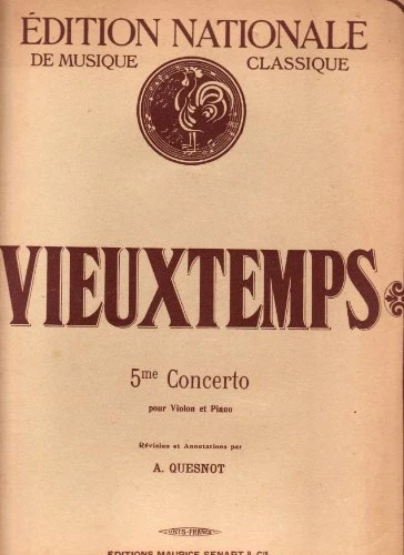 Concerto n° 5 en La mineur Op37 pour violon et piano - VIEUXTEMPS