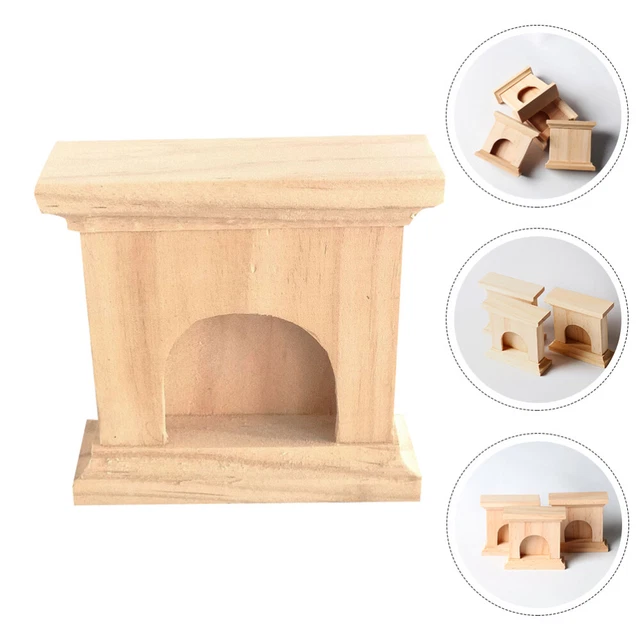 Casa delle bambole camino in legno camera da letto bambino decorazione mobili
