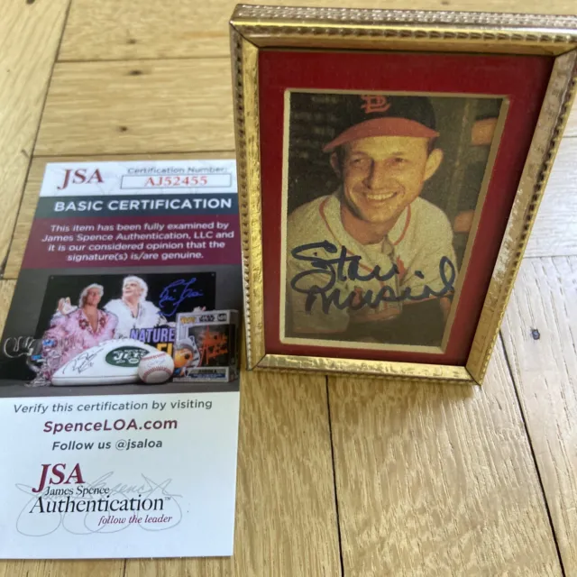 + Stan Musial Signed Autograph in Picture Frame JSA COA