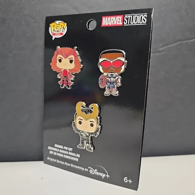 Funko Pop! Pins Marvel 3PK Enamel Pin Set Scarlet Witch, Captain America, Loki