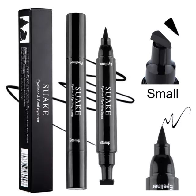 2 In1 Stamp Liquid Eyeliner Pencil Water Proof Fast Dry Double-ended Black Seal