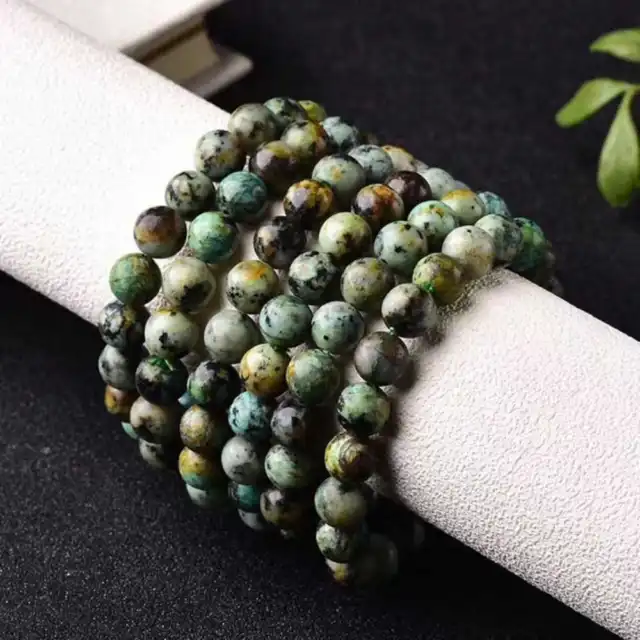 8mm Beautiful Natural African Turquoise Lucky Bracelet Christmas Gift Restore