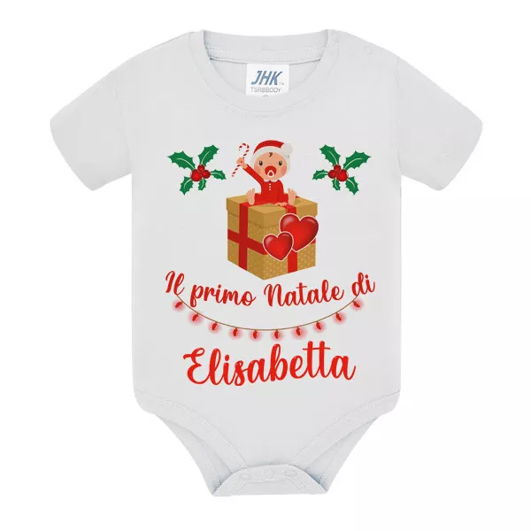 Body neonato neonata Il primo Natale, personalizzato con nome bimba o bimbo!