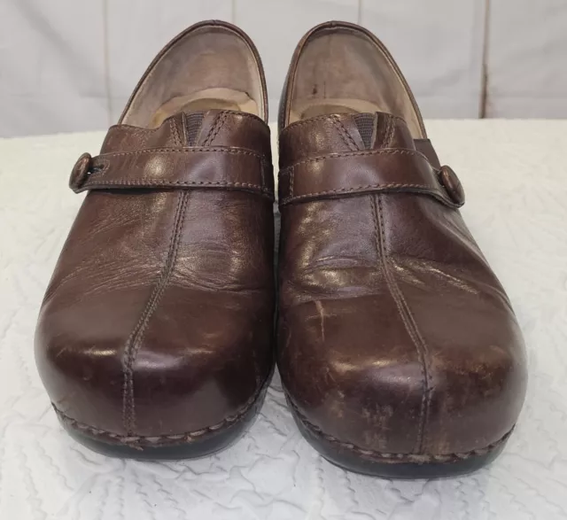 Dansko Solstice Womens Size EU 39 US 8.5 Brown Leather Slip On Clogs Shoes