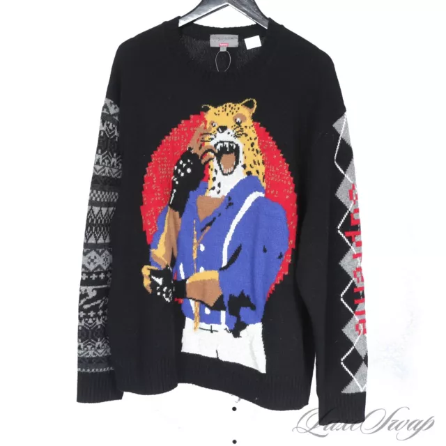 #1 MENSWEAR Supreme x Yohji Yamamoto Black King Tekken Crewneck Sweater L NR