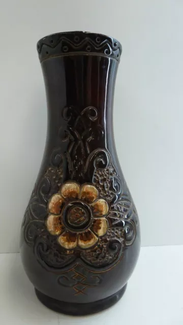 West German Pottery Vase   Mid Century Design Glaze