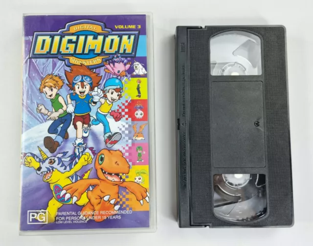 Digimon Vol 3 VHS Video Tape PAL Digital Monster Adventure Animation Characters
