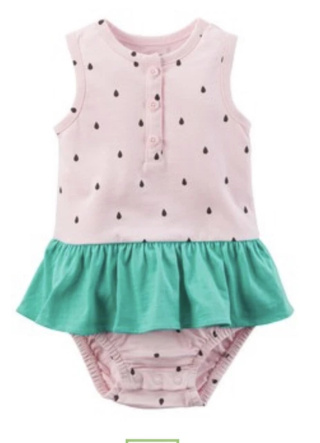 Carter’s Baby Girl Snap Up One Piece Romper Sun Dress Bodysuit Size 3 Months NWT