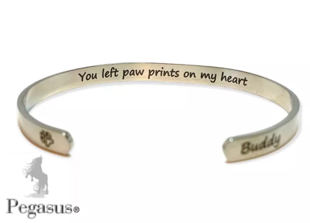 BUDDY - Personalisierte Hundekatze Pfote Drucke Memorial Haustier Verlust Armreif Armband 2