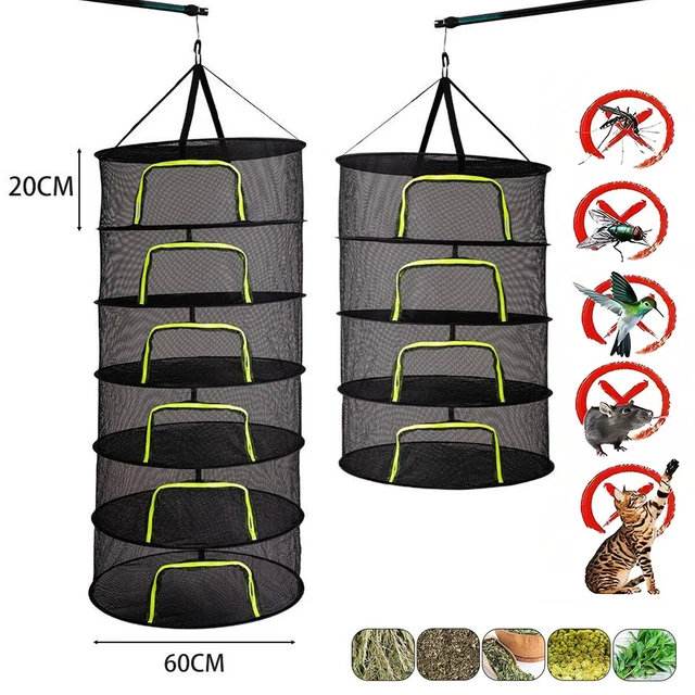 Trockennetz 4-lagig, Faltbar – Ø 45 Cm, Für Kräuter, Blumen, Fleisch & Mehr