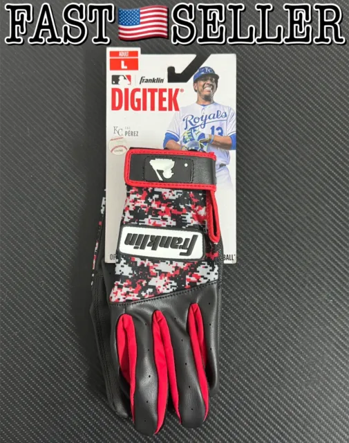 Franklin MLB Digitek Red Camo Baseball Softball Batting Gloves, Adult Large