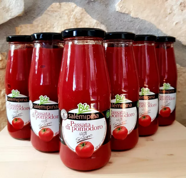 Tomatensoße,6 Fl. Passierte Tomaten, Passata di pomodoro,100% Sizilianisch, 420g