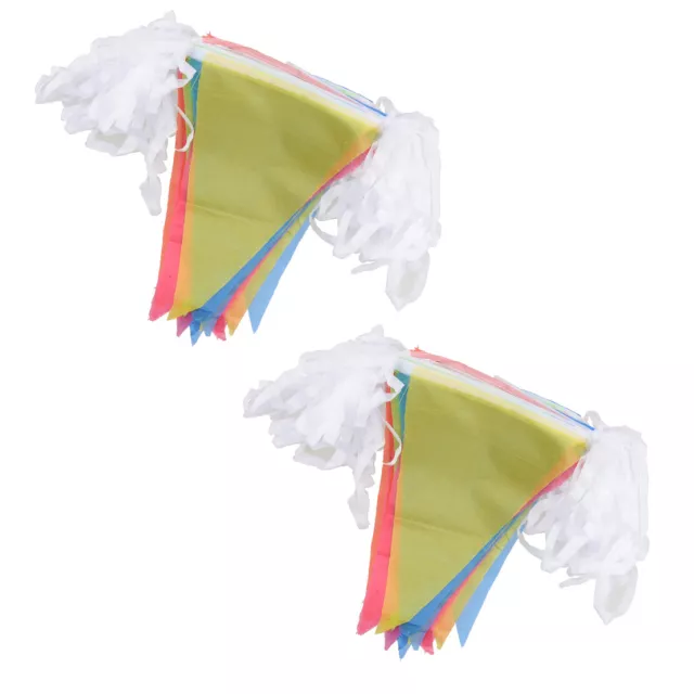 10M Long Fabric Multi Coloured Bunting Banner Flags Pennant Party Decoration 2