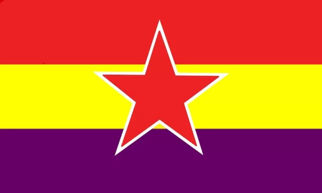 BANDERA ESPAÑA REPUBLICANA ESTRELLA DEL EJÉRCITO POPULAR 150x90cm - BANDERA DE L