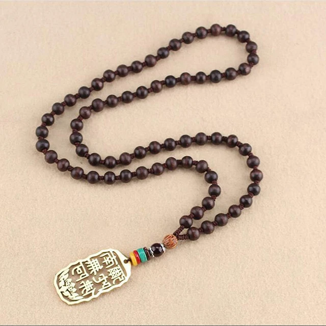 Women Men Retro Yoga Beads Necklace Natural Sandalwood Buddhist Buddha Neckl~m' 3