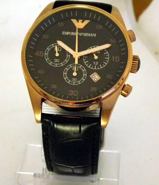 Classic Emporio Armani Black Ar-5905 Chronograph, Quartz Gents Designer Watch.