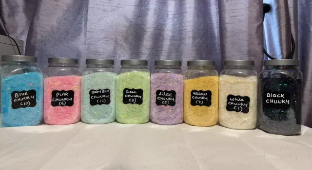 100 g de brillo grueso - muchos colores disponibles