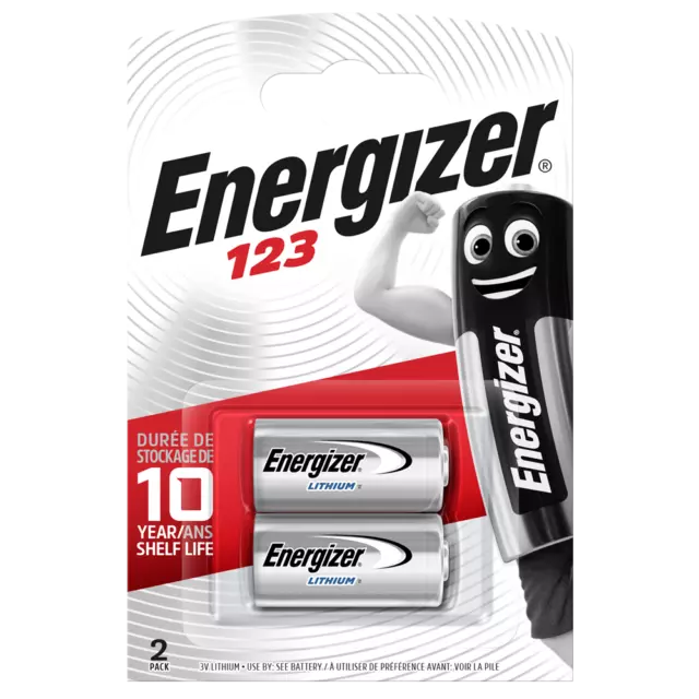 Energizer CR123 CR123A 123 Camera Batteries x 2 *Long Expiry Genuine Energizer*