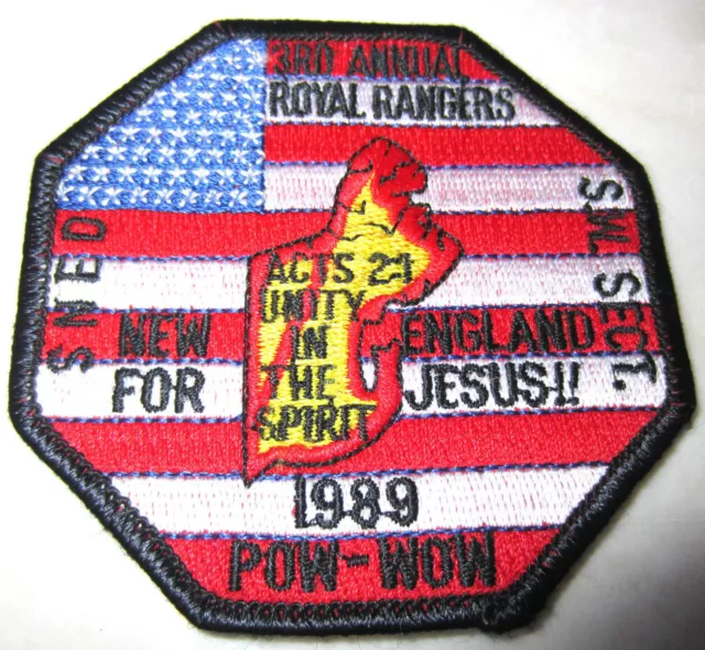 3Rd Annual New England For Jesus 1989 Pow Wow Rr Royal Ranger Uniform Patch