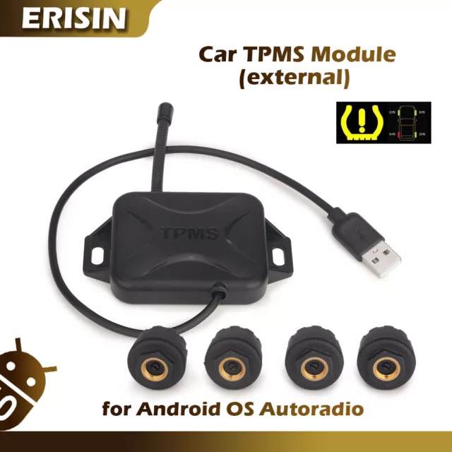 4 Externe Sensoren Auto TPMS Modul USB-Stecker für Android OS Autoradio ES341