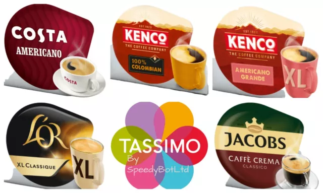 LOT DE VARIÉTÉS sélection de café noir Tassimo capsules T-Discs