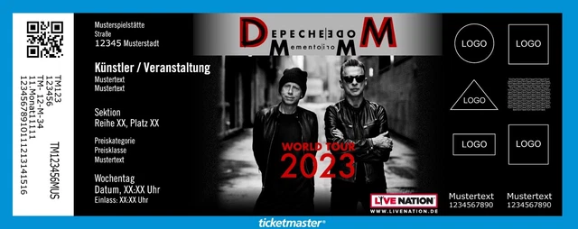 Depeche Mode “Memento Mori World Tour 2023” Frankfurt 29.06.2023 Ticket