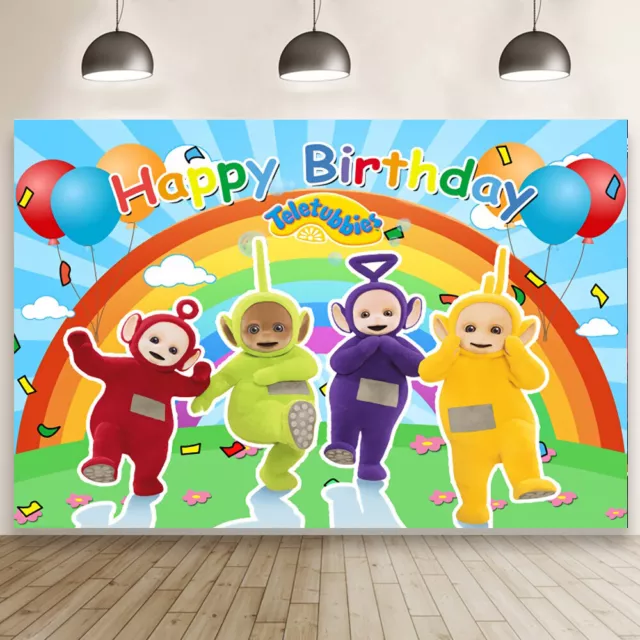 Teletubbies Backdrop Baby Shower Kids Birthday Party Photo Background Banner