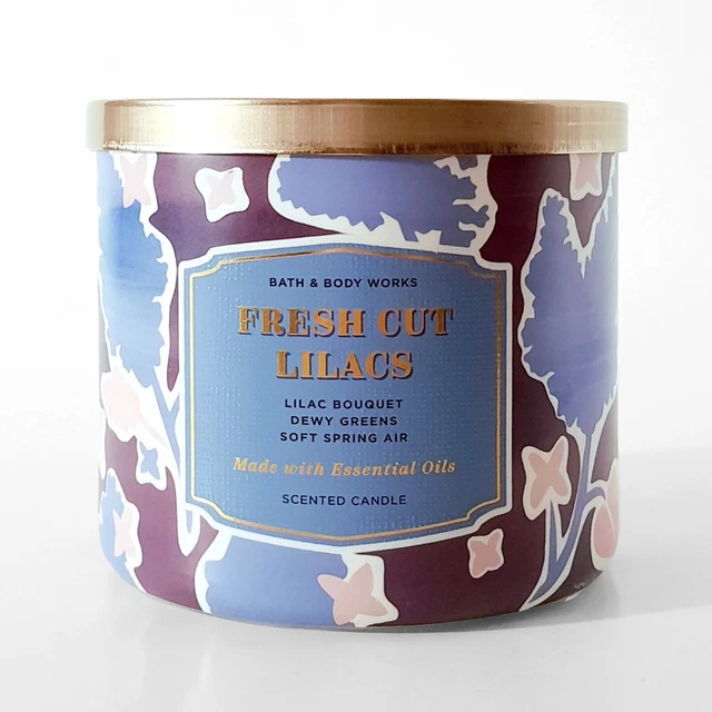 New Bath & Body Works - Fresh Cut Lilacs Large 3 Wick Glass Jar Candle 14.5 oz